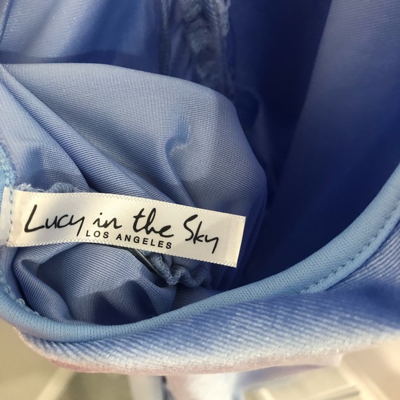 Zion Ruched Maxi Dress in Baby Velvet Blue - Picture 5 of 5